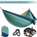 Solid Color Parachute Hammock with Hammock straps and Black carabiner Camping Survival travel Double Person outdoor furniture