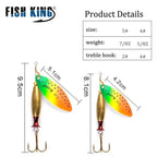 FISH KING Metal Spinner Lure | Long Cast Hard Bait for Bass, Pike, and Saltwater Fishing