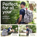 Huntex 40L Tactical Backpack in White Gray Camo