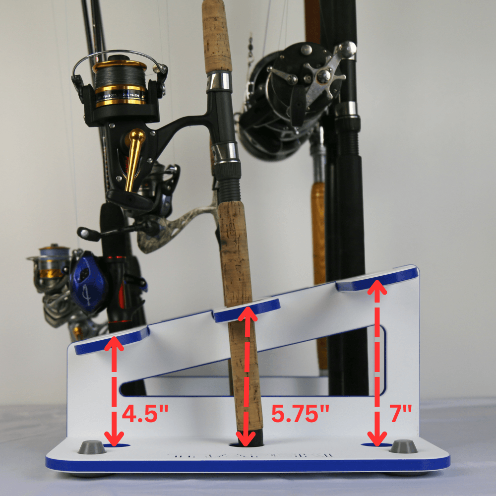 Made in the USA Fishing Rod Rack | 12 Pole Waterproof Wash-down | Dock, Garage, Boat Storage