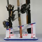 Made in the USA Fishing Rod Rack | 12 Pole Waterproof Wash-down | Dock, Garage, Boat Storage