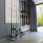 Made in the USA Fishing Rod Rack | 12 Pole Waterproof Wash-down | Dock, Garage, Boat Storage