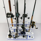 Made in the USA Fishing Rod Rack | 12 Pole Waterproof Wash-down | Dock, Garage, Boat Storage