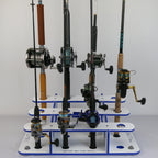 Made in the USA Fishing Rod Rack | 12 Pole Waterproof Wash-down | Dock, Garage, Boat Storage