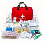 173pcs Large First Aid Kit: Portable Bag For Outdoor Hunting, Hiking, Camping - Including Emergency Supplies!