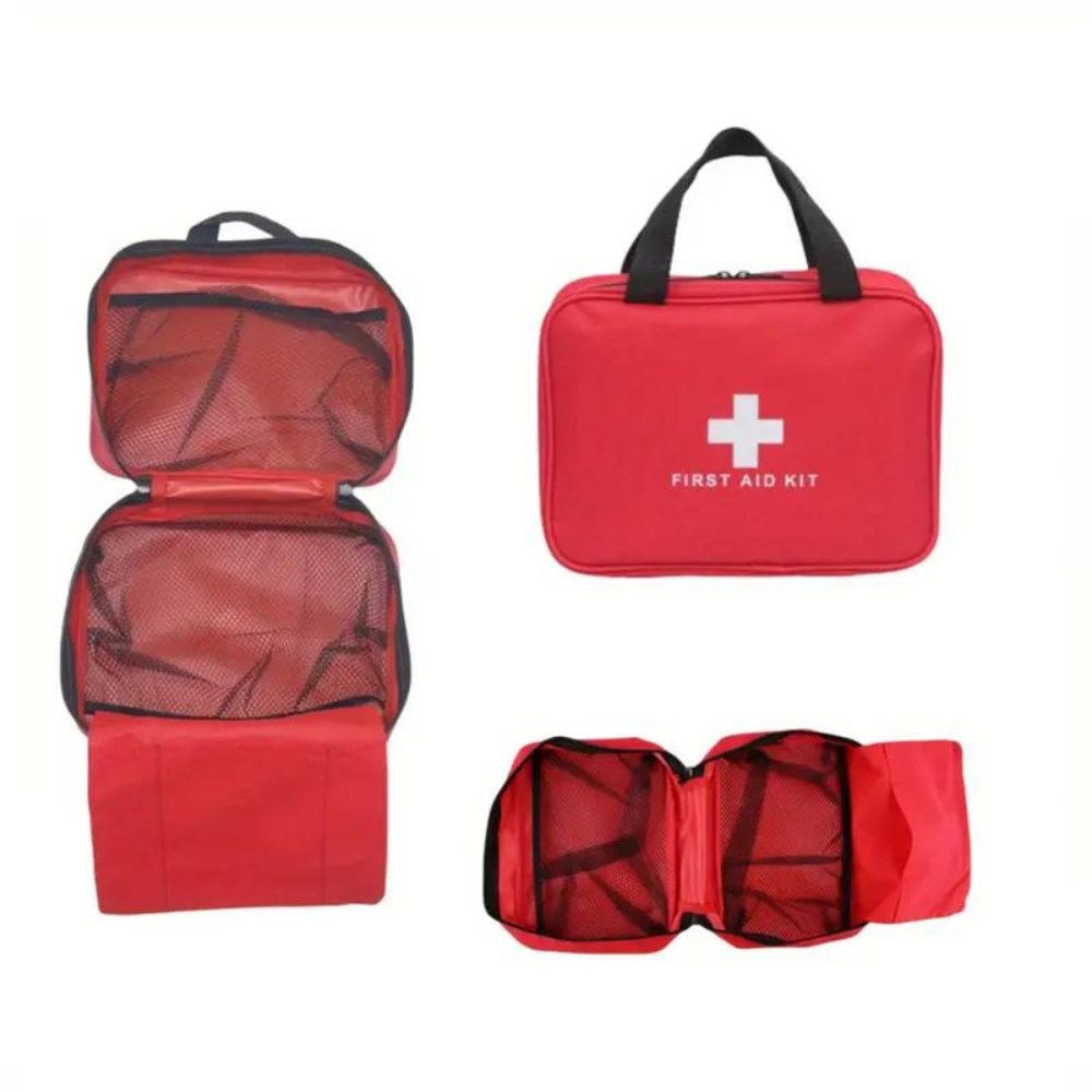 173pcs Large First Aid Kit: Portable Bag For Outdoor Hunting, Hiking, Camping - Including Emergency Supplies!