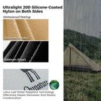Ultralight 1-Person Poleless Tent Rainproof Easy Setup