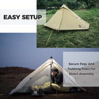 Ultralight 1-Person Poleless Tent Rainproof Easy Setup