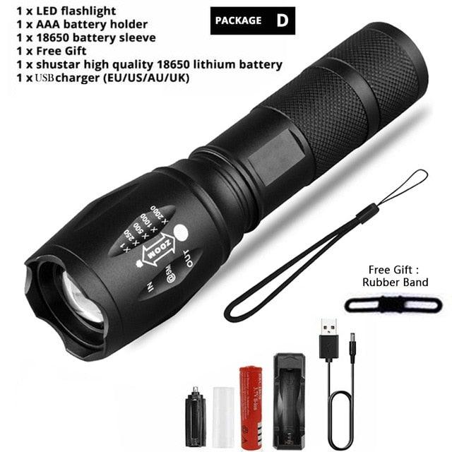 Waterproof Z45 Led Flashlight Ultra Bright Waterproof MINI Torch T6/L2/V6 zoomable