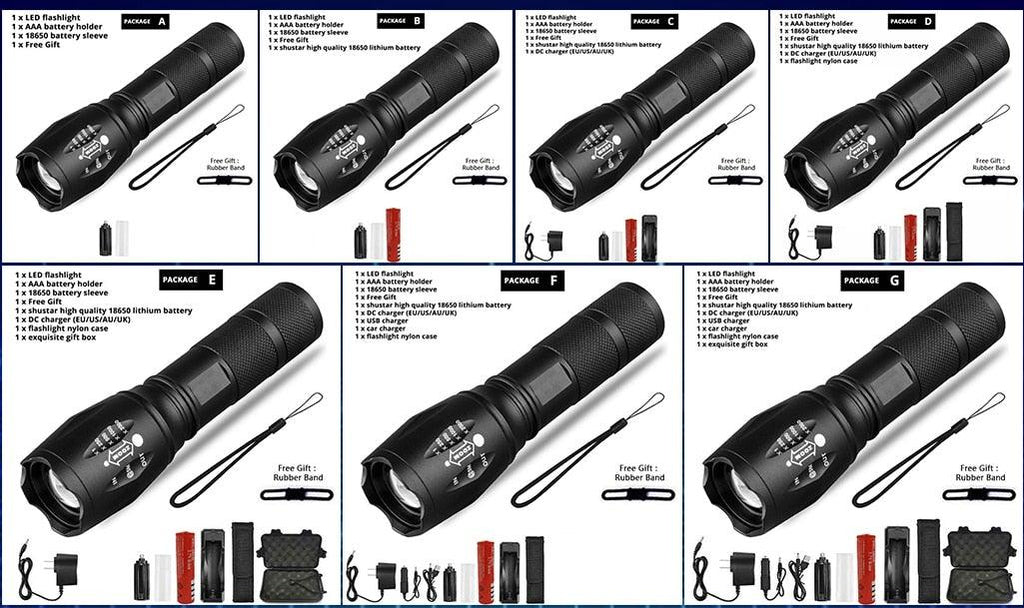 Waterproof Z45 Led Flashlight Ultra Bright Waterproof MINI Torch T6/L2/V6 zoomable
