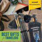 Travel Folding Walking & Hiking Poles - 13.5 in with Rubber Feet, Baskets, and Bag - Available in 3 Sizes