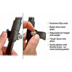 Travel Folding Walking & Hiking Poles - 13.5 in with Rubber Feet, Baskets, and Bag - Available in 3 Sizes