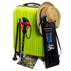 Travel Folding Walking & Hiking Poles - 13.5 in with Rubber Feet, Baskets, and Bag - Available in 3 Sizes